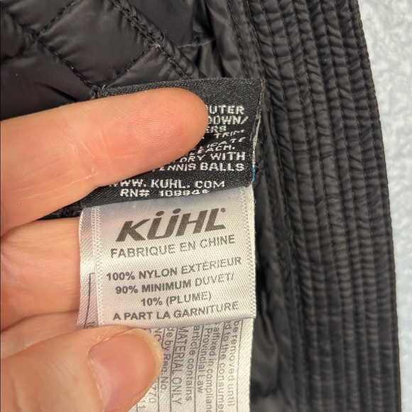 KUHL Born In The Mountains Silver Oak black hooded down vest. Pockets. Size sm - Picture 8 of 16